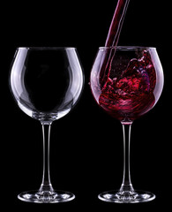 full and empty wine glass