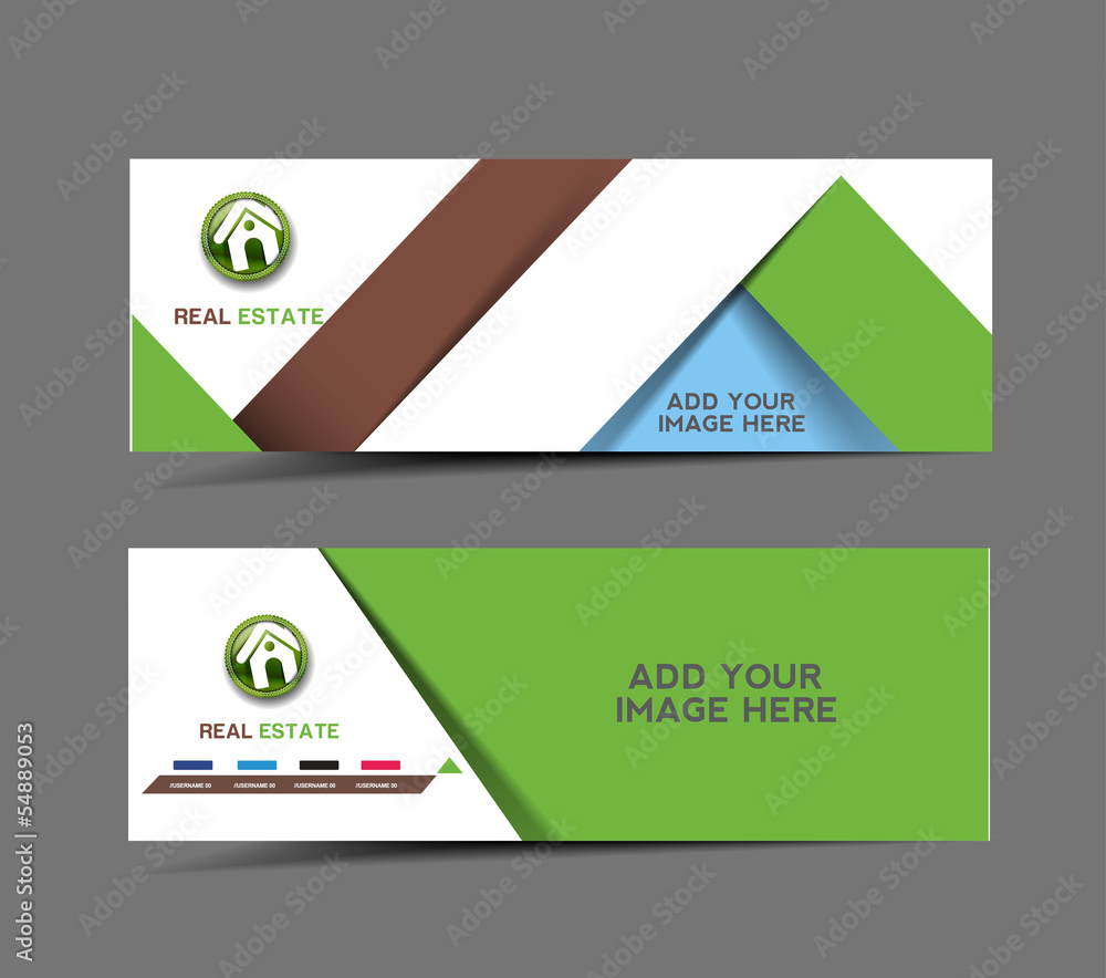 Wall mural set of abstract header vector design