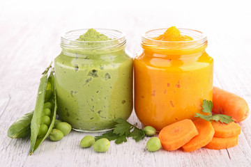 pea and carrot puree