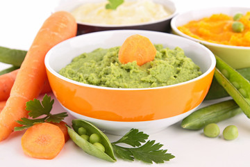 assortment of puree