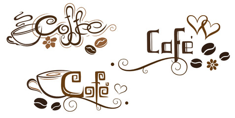 Kaffee, coffee, Kaffeetasse, Kaffeebohnen, Logos
