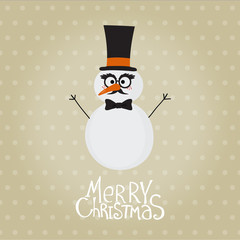 Retro Snowman with Mustache and Hats - for Christmas and NY