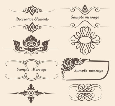 vector set calligraphic design elements and page decoration