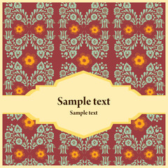 Greeting card whit floral background