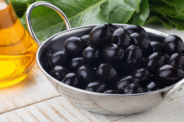 Black olive in bowl