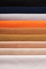 several colors of fabrics