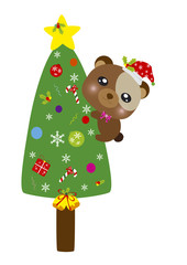 Christmas decoration design on white background