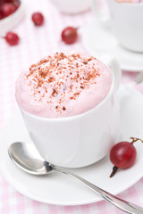 mousse of gooseberry and whipped cream close-up