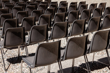 Empty chairs in a row
