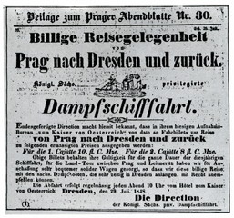 SDG advertisment in "Prager Abendblatt" (1848)