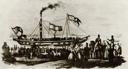 First paddle steamer of the Austrian DDSG "Franz I" (1832)