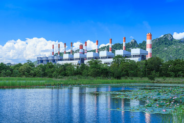 power plant and environment - obrazy, fototapety, plakaty
