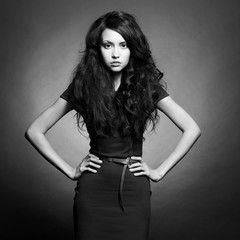 Beautiful lady with dark hair