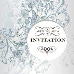 Invitation card in vintage elegant  style