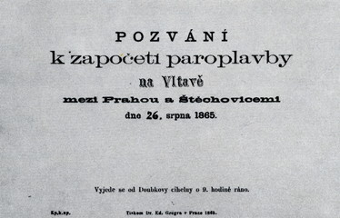 Advertisment "Trip from Prague to Štěchovice" (1865)