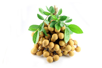 Truss Fruit - Longan on white background.