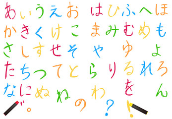 落書き風のひらがな/47文字