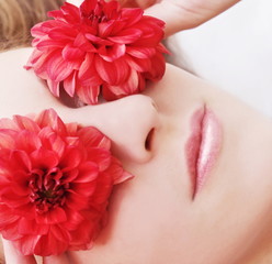 Woman relaxing in spa