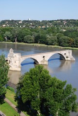 Saint Benezet bridge on Rhone river, Avignon, Provence, France