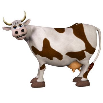 Cow, isolated on the white background