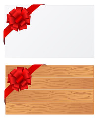 greeting card with bow and ribbon