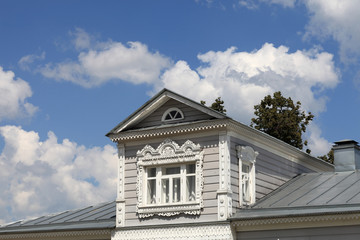 Attic of wooden house