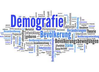 Demografie (Demographie,Bevölkerungswissenschaft) - obrazy, fototapety, plakaty