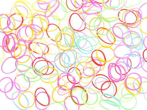 Colorful rubber bands agains
