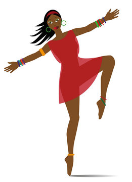 illustraazione di ragazza esotica che danza