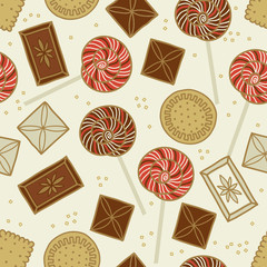 Seamless pattern with sweet food