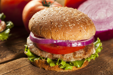 Homemade Turkey Burger on a Bun