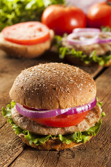 Homemade Turkey Burger on a Bun