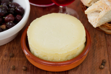 cheese in ceramic dish