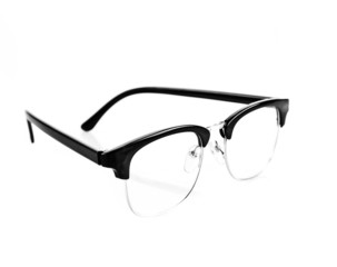 Black Eye Glasses Isolated on White.  black glasses on a white b