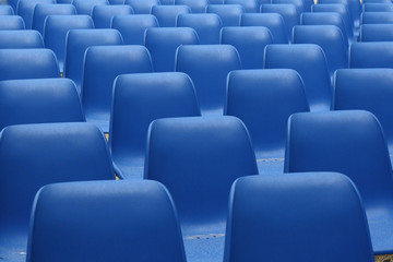 Blue plastic chairs