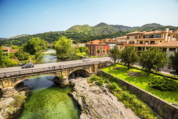 The Sella river in Cangas de Onis, Asturias, Spain