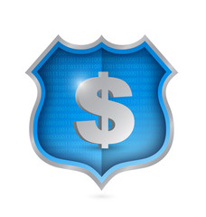 dollar security shield illustration design