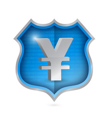 yen security shield illustration design