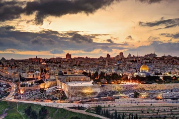 Fotobehang Midden-Oosten Skyline van de oude stad van Jeruzalem