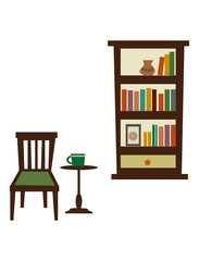 本棚と椅子