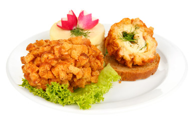 Chicken Kiev isolated on white