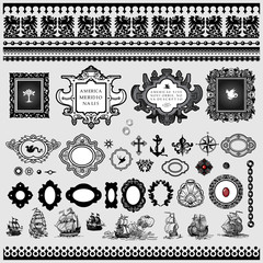 antique map elements
