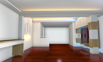 interior design with wood floor