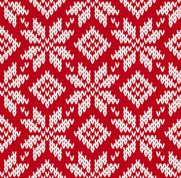 Fototapeta Nordic knitted seamless pattern