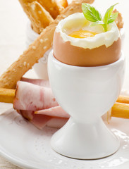 Boiled egg in eggcup