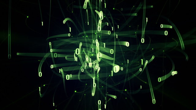 green binary digits rush loop