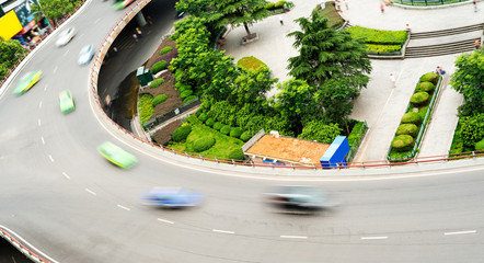 Aerial view of the Stack Interchange in Shanghai