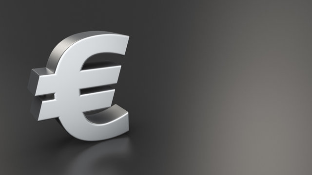 Euro symbol on black