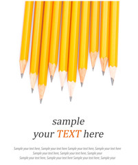 Wooden sharp pencils & text