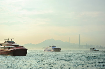 Fototapeta na wymiar Port w Hongkongu